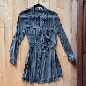 Army Green Button-Up Dress